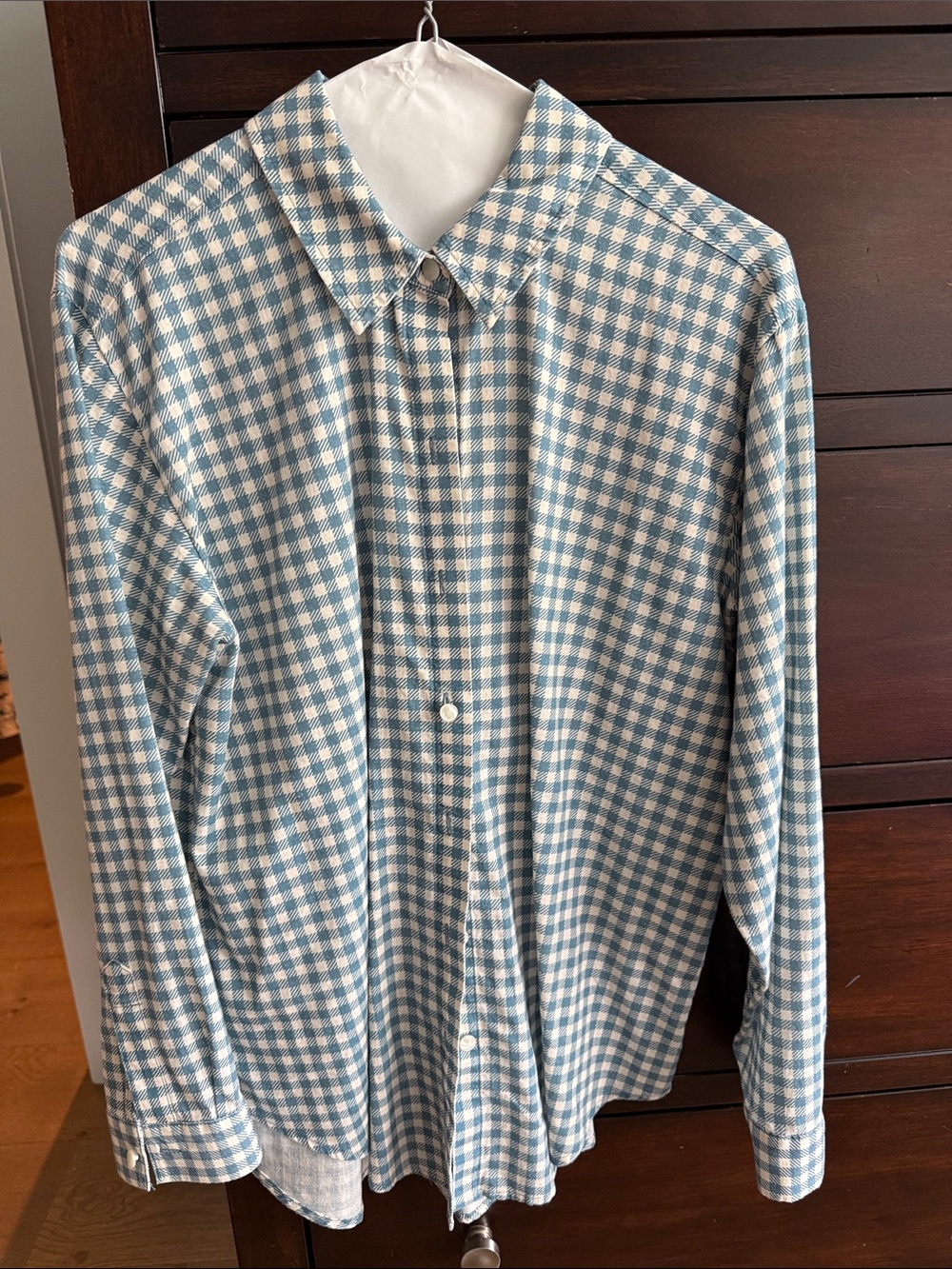 Spartina 449 Aida Relaxed Buttondown Shirt in Bluestone Gingham